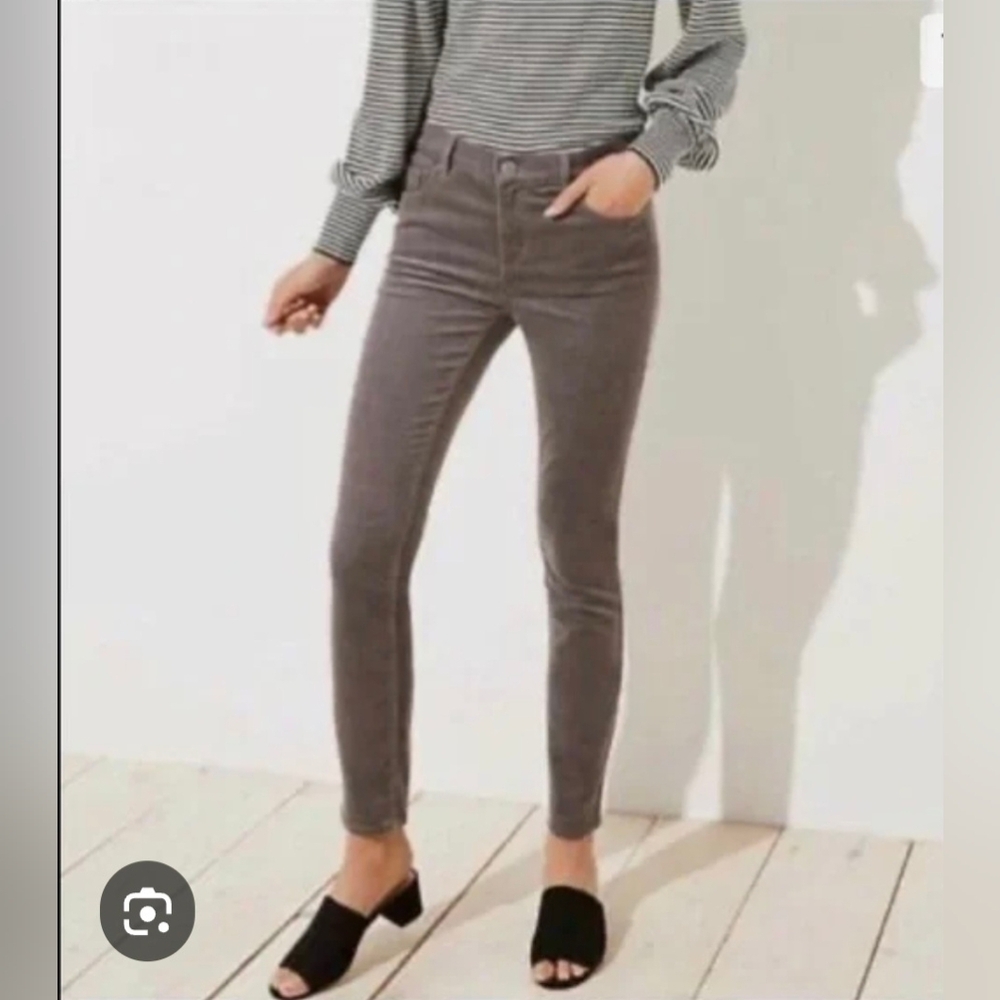 Loft Gray Corduroy Skinny Jean